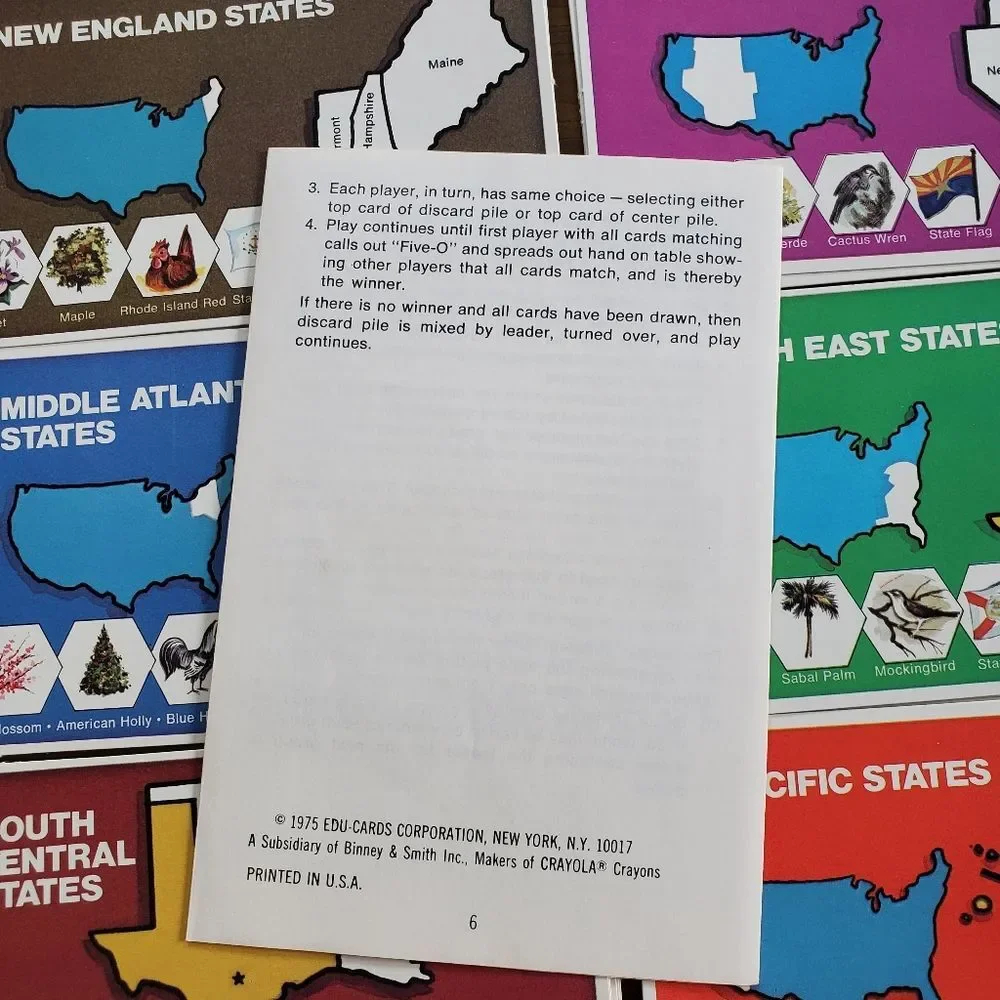 Flash Cards Of The United States With Quiz‎ Game Edu-cards Complete Vintage 1975